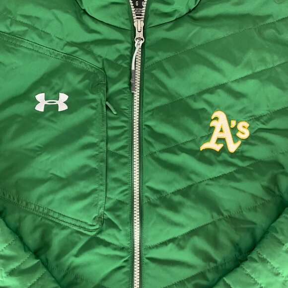 Oakland Athletics MLB Under Armour Storm Gear Quilted Full Zip Jacket Mens Large - Picture 2 of 7